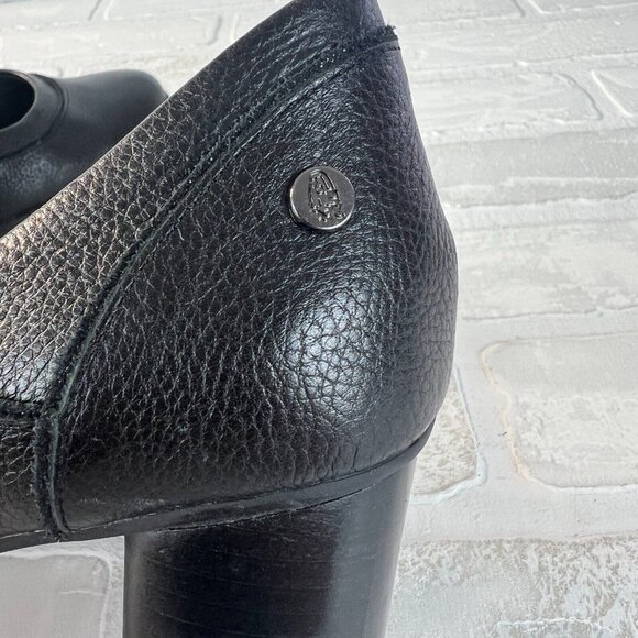 Hush Puppies Pumps Heels Womens 8 Black Pebbled Leather Chunky Stacked Block - Picture 9 of 12